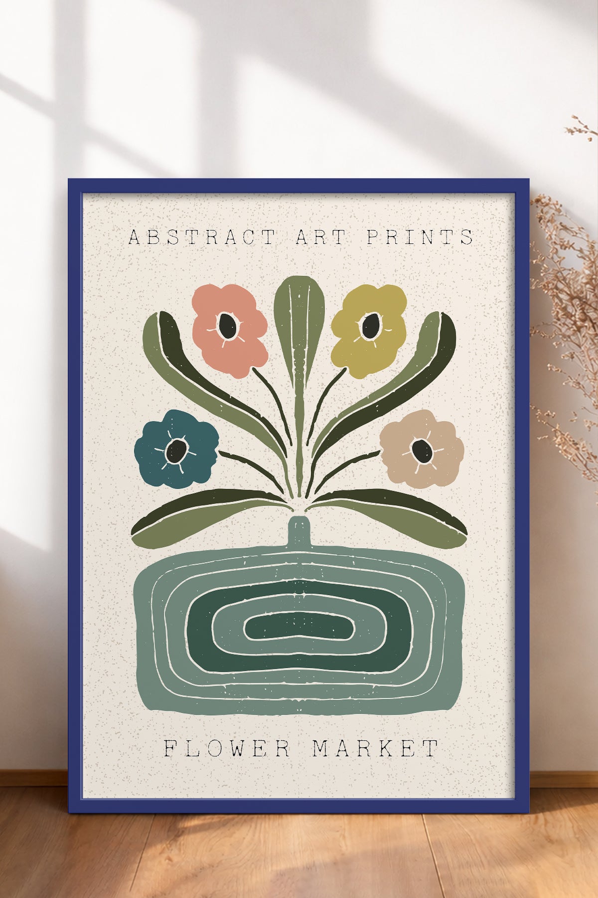 HOMEPACK Ahşap Çerçeveli Tablo Çerçeveli Poster Sanatsal Modern Duvar Dekoru FLOWER-60