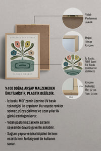 HOMEPACK Ahşap Çerçeveli Tablo Çerçeveli Poster Sanatsal Modern Duvar Dekoru FLOWER-60