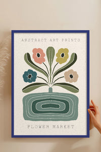 HOMEPACK Ahşap Çerçeveli Tablo Çerçeveli Poster Sanatsal Modern Duvar Dekoru FLOWER-60