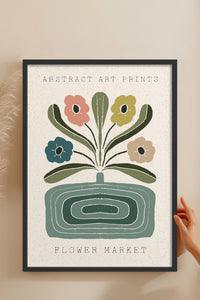 HOMEPACK Ahşap Çerçeveli Tablo Çerçeveli Poster Sanatsal Modern Duvar Dekoru FLOWER-60