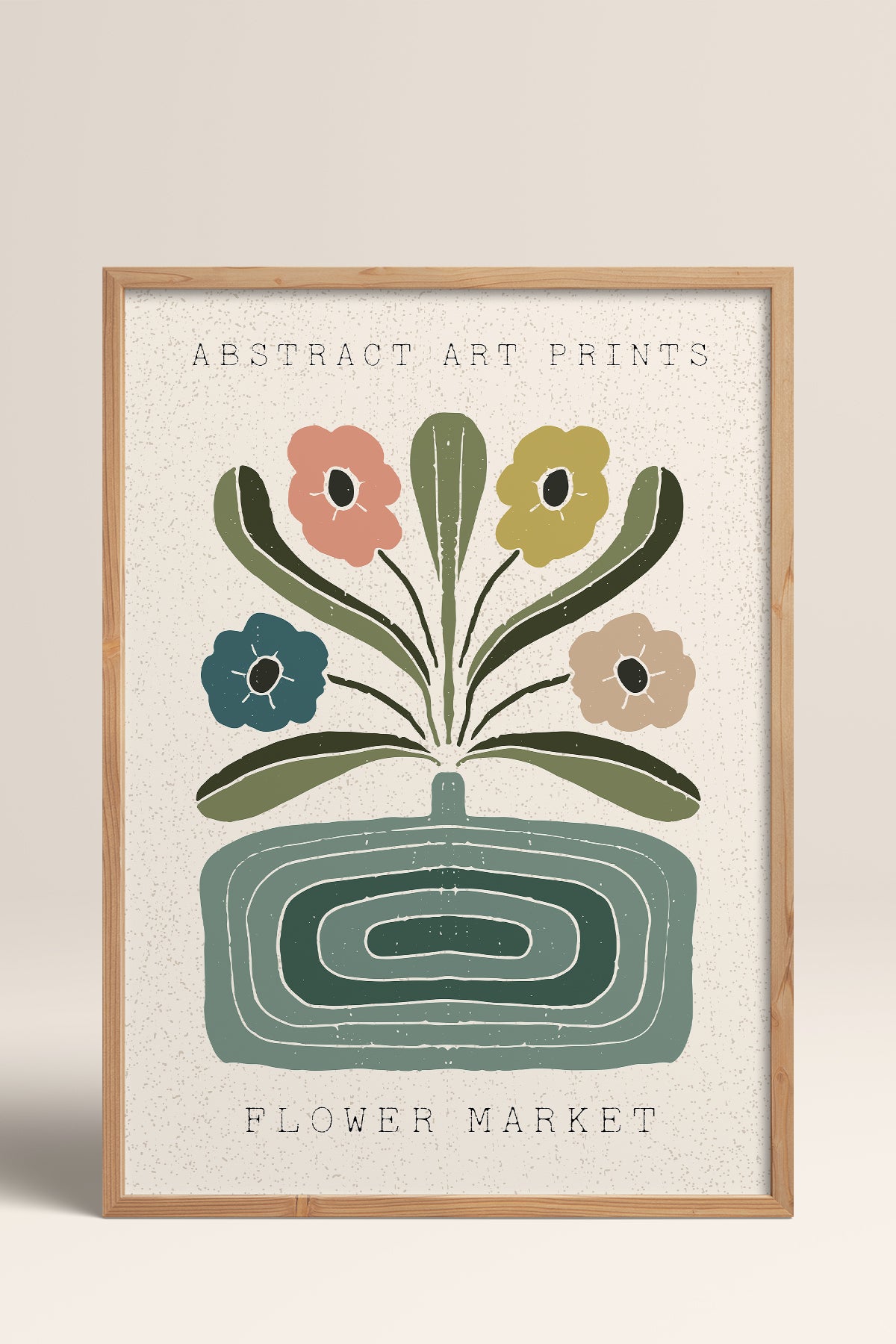 HOMEPACK Ahşap Çerçeveli Tablo Çerçeveli Poster Sanatsal Modern Duvar Dekoru FLOWER-60