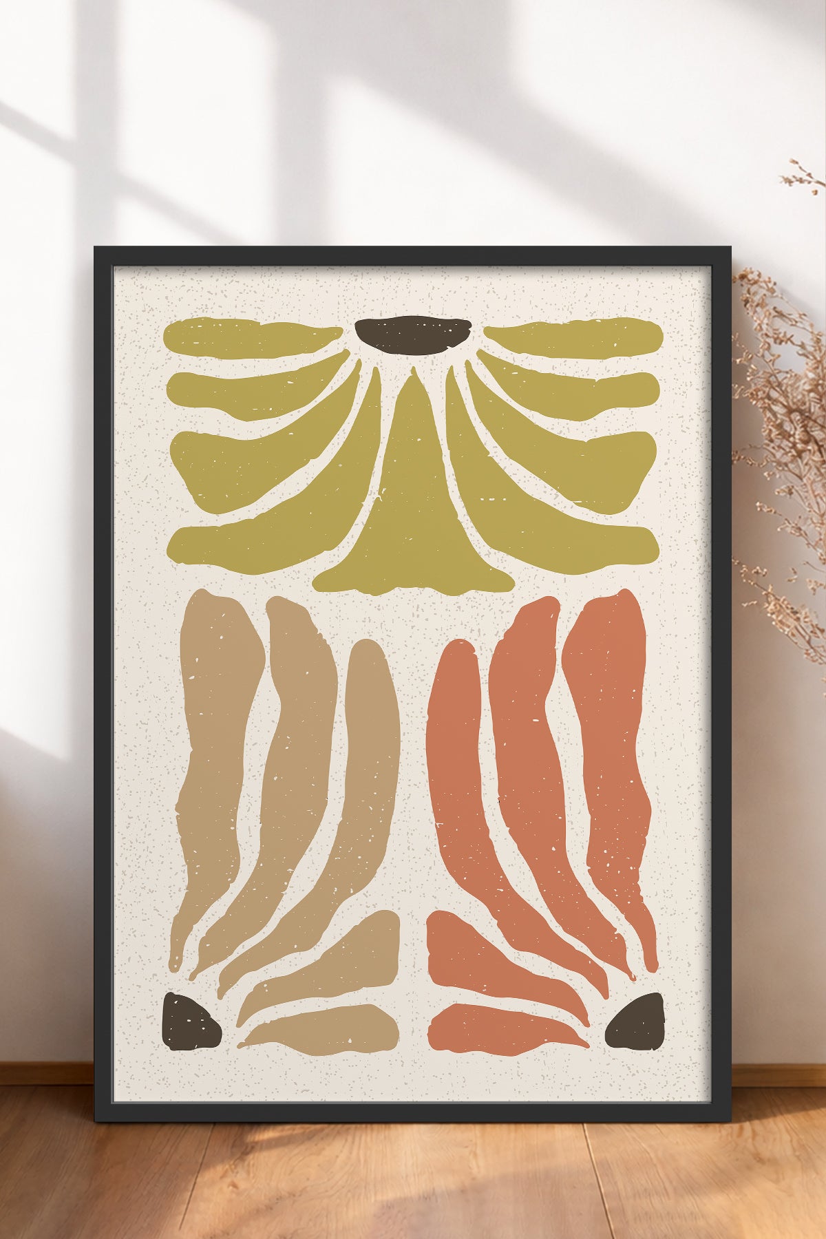 HOMEPACK Ahşap Çerçeveli Tablo Çerçeveli Poster Sanatsal Modern Duvar Dekoru FLOWER-63