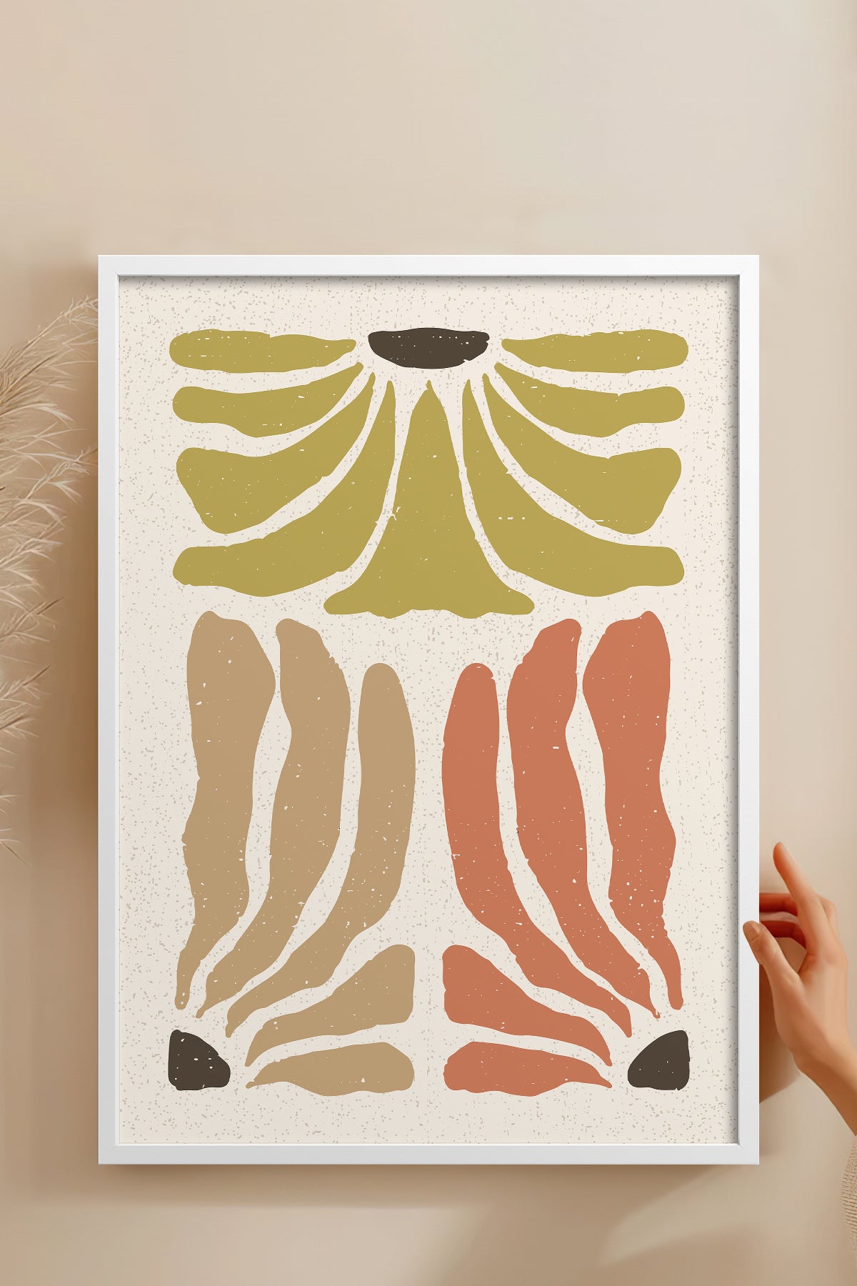 HOMEPACK Ahşap Çerçeveli Tablo Çerçeveli Poster Sanatsal Modern Duvar Dekoru FLOWER-63