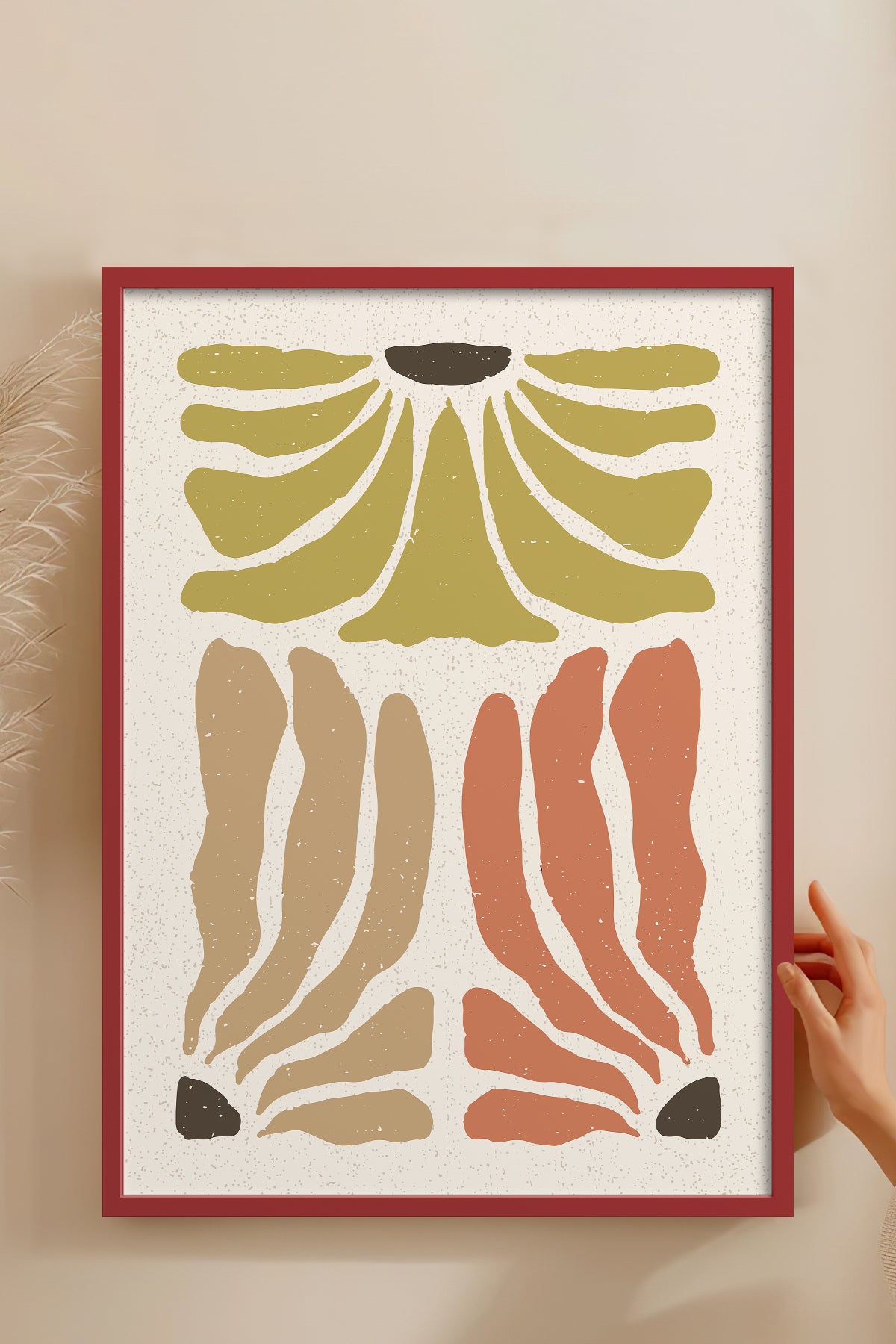 HOMEPACK Ahşap Çerçeveli Tablo Çerçeveli Poster Sanatsal Modern Duvar Dekoru FLOWER-63