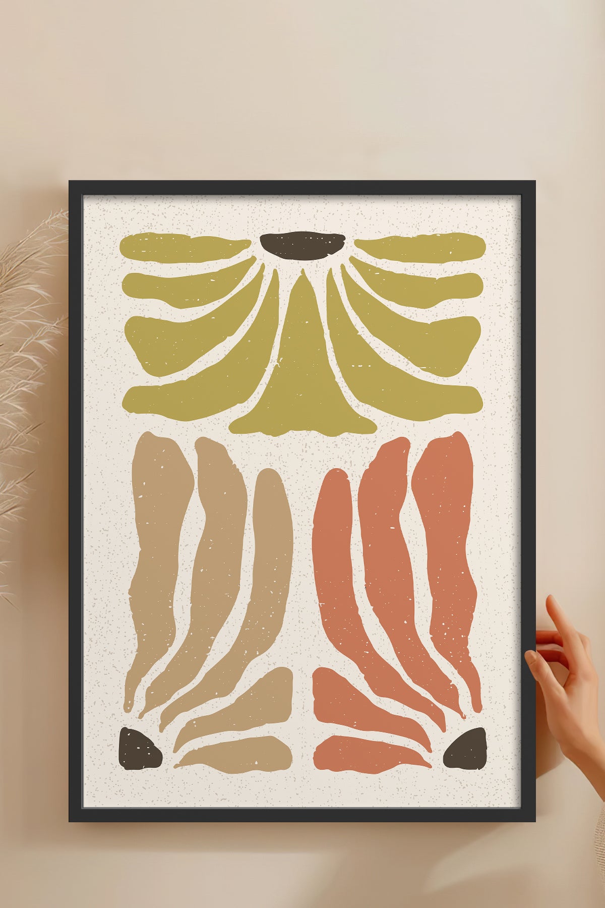 HOMEPACK Ahşap Çerçeveli Tablo Çerçeveli Poster Sanatsal Modern Duvar Dekoru FLOWER-63