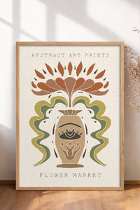 HOMEPACK Ahşap Çerçeveli Tablo Çerçeveli Poster Sanatsal Modern Duvar Dekoru FLOWER-64