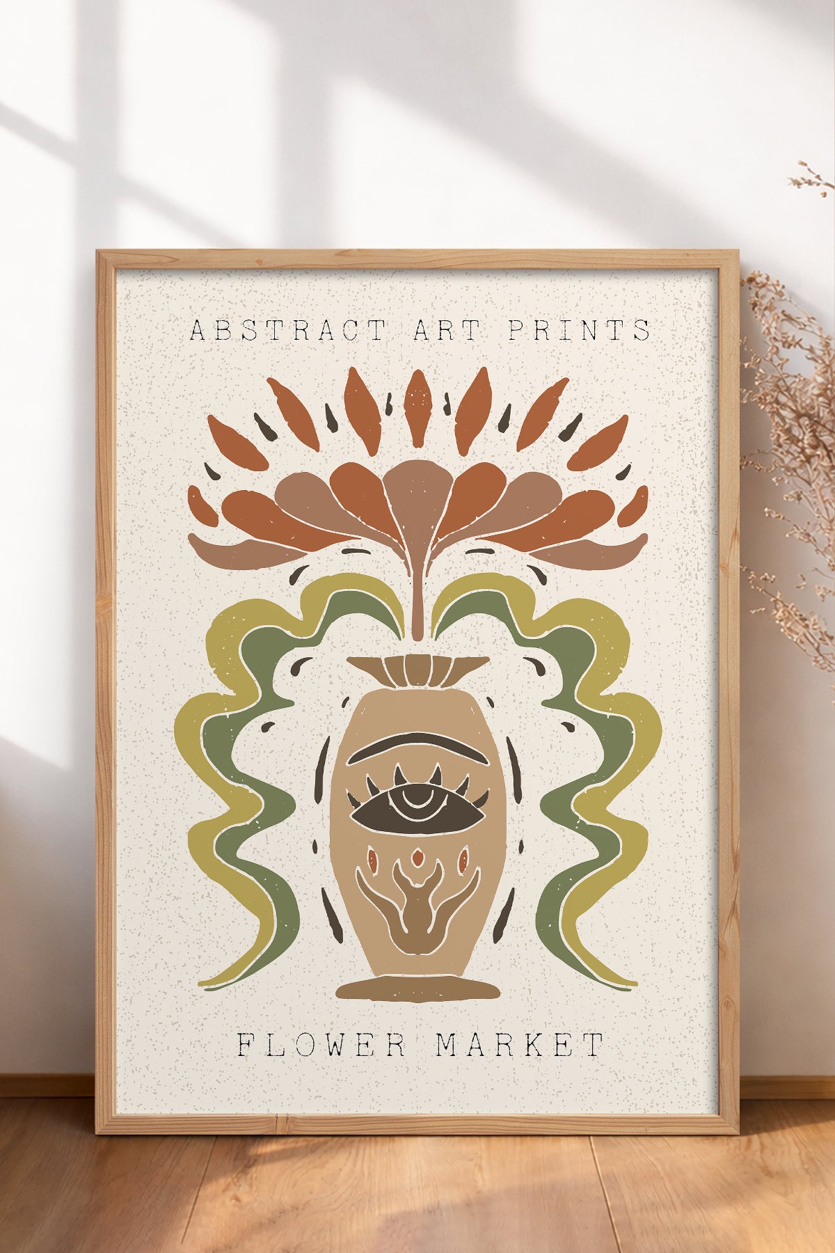 HOMEPACK Ahşap Çerçeveli Tablo Çerçeveli Poster Sanatsal Modern Duvar Dekoru FLOWER-64
