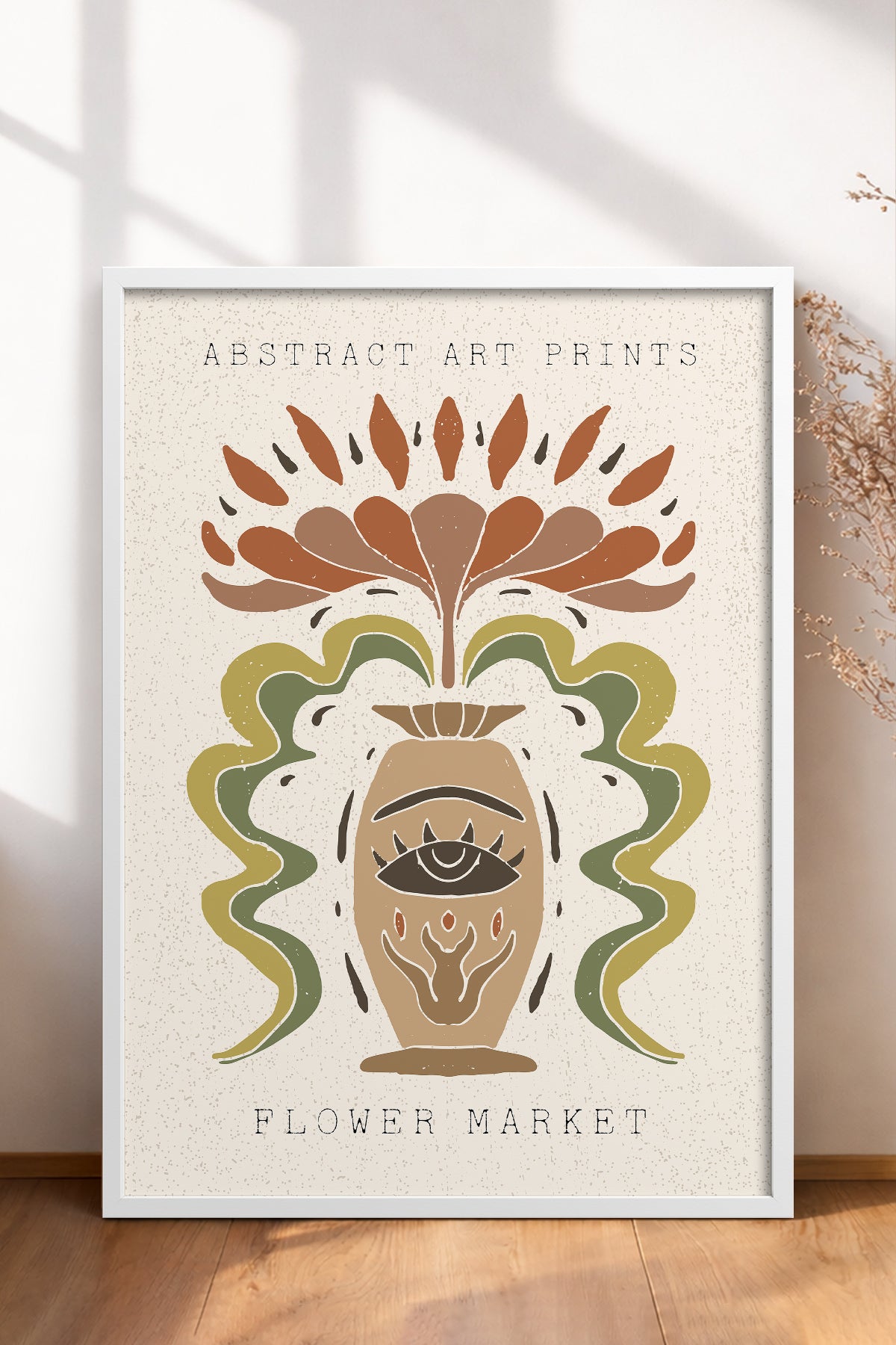 HOMEPACK Ahşap Çerçeveli Tablo Çerçeveli Poster Sanatsal Modern Duvar Dekoru FLOWER-64