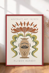HOMEPACK Ahşap Çerçeveli Tablo Çerçeveli Poster Sanatsal Modern Duvar Dekoru FLOWER-64