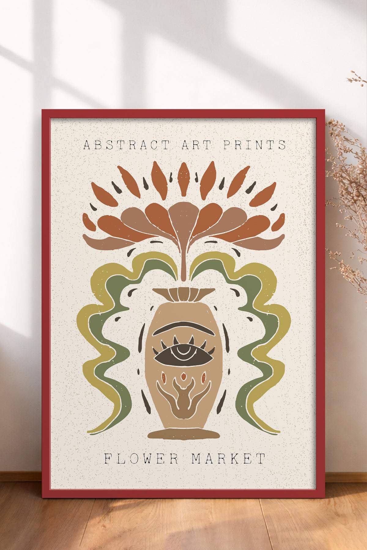 HOMEPACK Ahşap Çerçeveli Tablo Çerçeveli Poster Sanatsal Modern Duvar Dekoru FLOWER-64