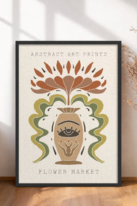 HOMEPACK Ahşap Çerçeveli Tablo Çerçeveli Poster Sanatsal Modern Duvar Dekoru FLOWER-64