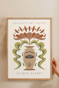 HOMEPACK Ahşap Çerçeveli Tablo Çerçeveli Poster Sanatsal Modern Duvar Dekoru FLOWER-64