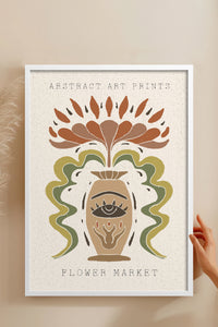 HOMEPACK Ahşap Çerçeveli Tablo Çerçeveli Poster Sanatsal Modern Duvar Dekoru FLOWER-64