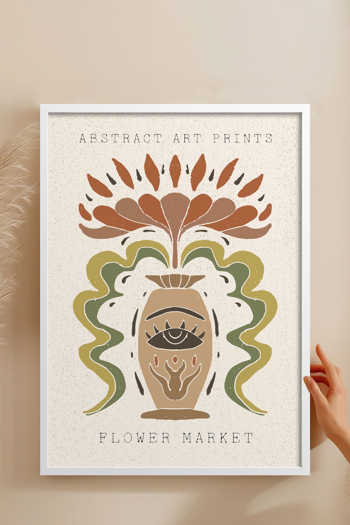 HOMEPACK Ahşap Çerçeveli Tablo Çerçeveli Poster Sanatsal Modern Duvar Dekoru FLOWER-64