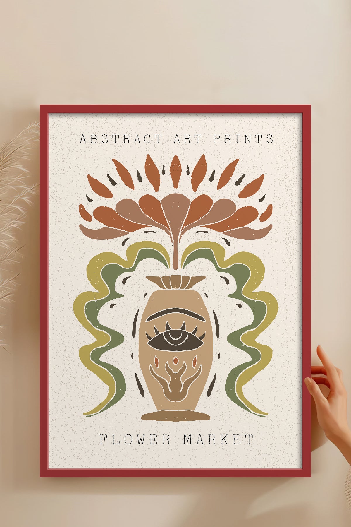 HOMEPACK Ahşap Çerçeveli Tablo Çerçeveli Poster Sanatsal Modern Duvar Dekoru FLOWER-64