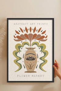 HOMEPACK Ahşap Çerçeveli Tablo Çerçeveli Poster Sanatsal Modern Duvar Dekoru FLOWER-64