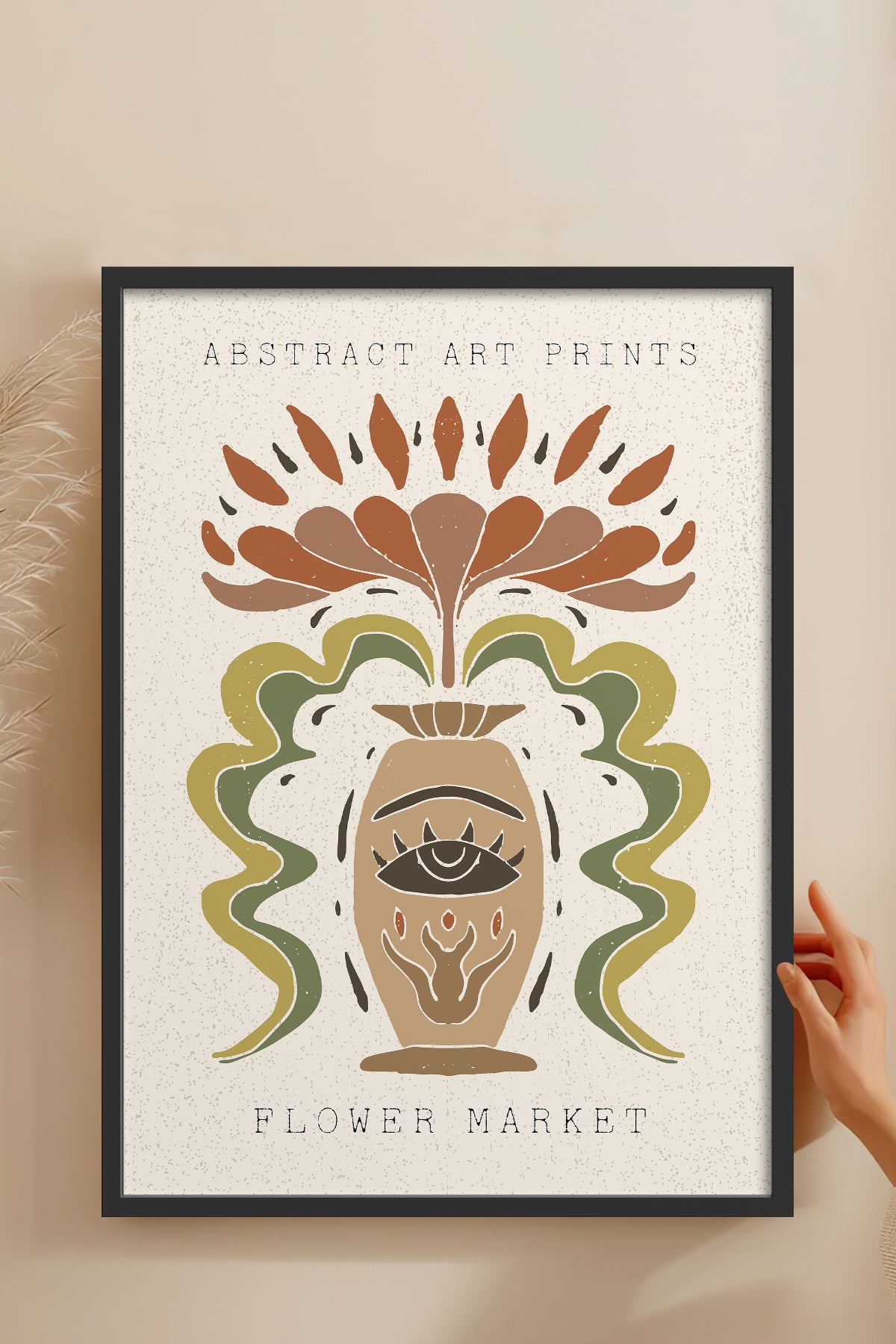 HOMEPACK Ahşap Çerçeveli Tablo Çerçeveli Poster Sanatsal Modern Duvar Dekoru FLOWER-64
