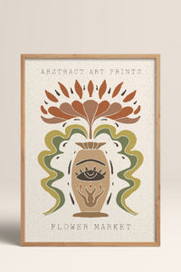 HOMEPACK Ahşap Çerçeveli Tablo Çerçeveli Poster Sanatsal Modern Duvar Dekoru FLOWER-64