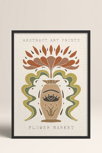 HOMEPACK Ahşap Çerçeveli Tablo Çerçeveli Poster Sanatsal Modern Duvar Dekoru FLOWER-64