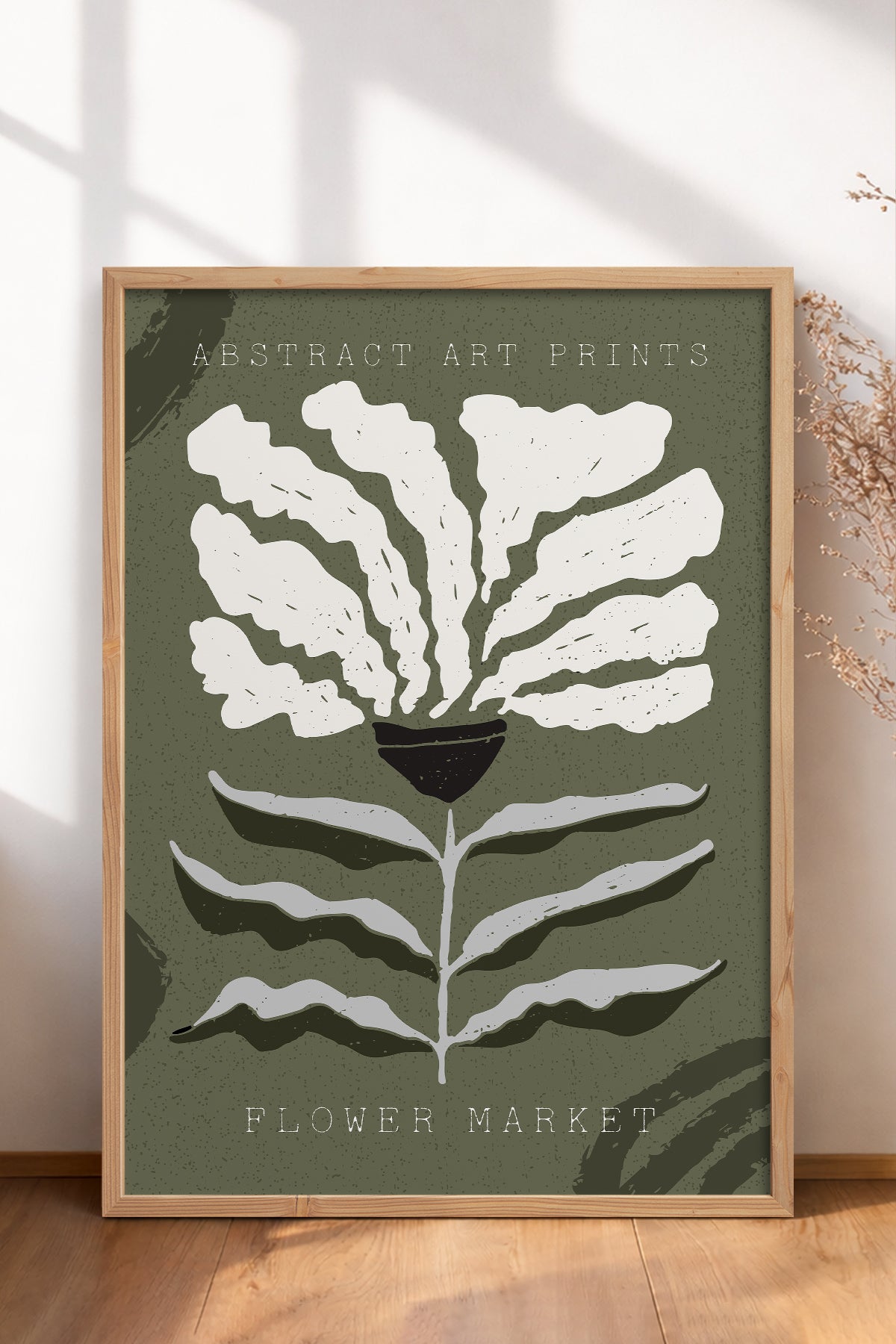 HOMEPACK Ahşap Çerçeveli Tablo Çerçeveli Poster Sanatsal Modern Duvar Dekoru FLOWER-65