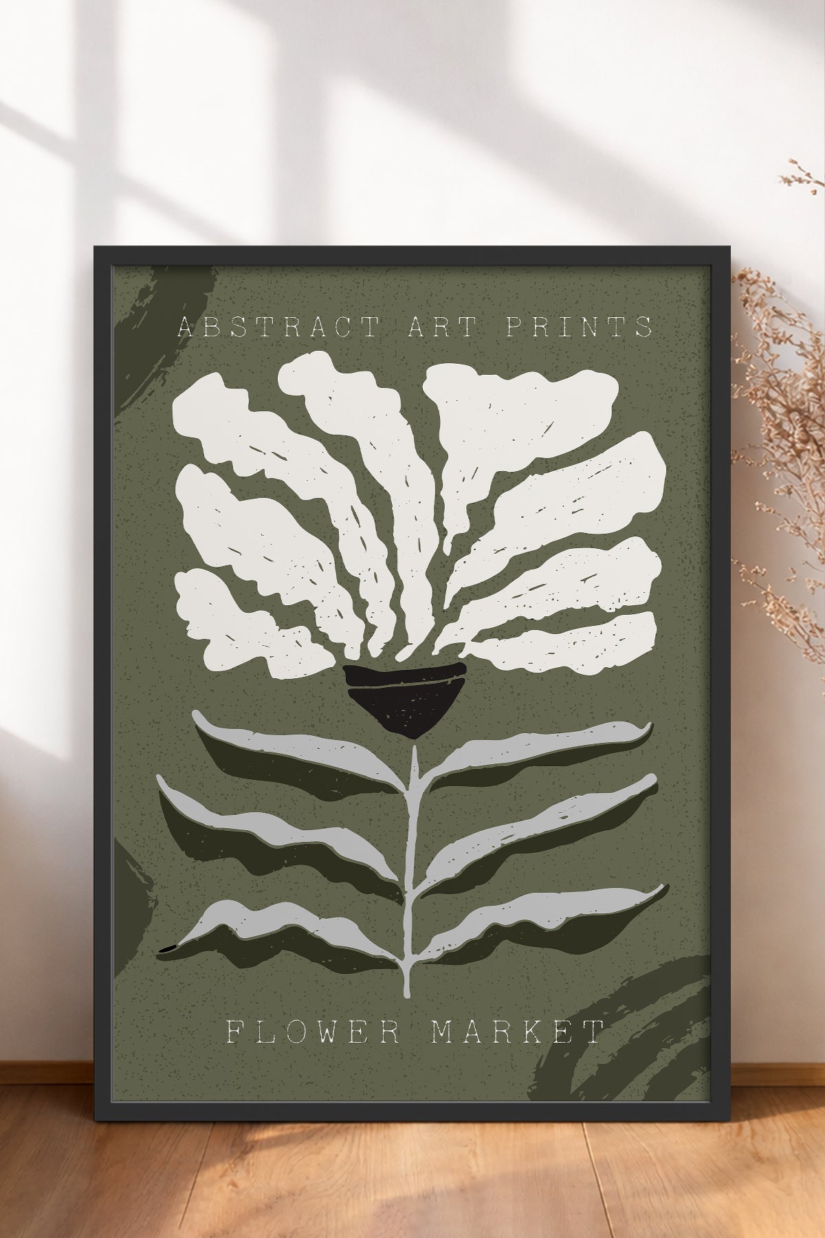 HOMEPACK Ahşap Çerçeveli Tablo Çerçeveli Poster Sanatsal Modern Duvar Dekoru FLOWER-65