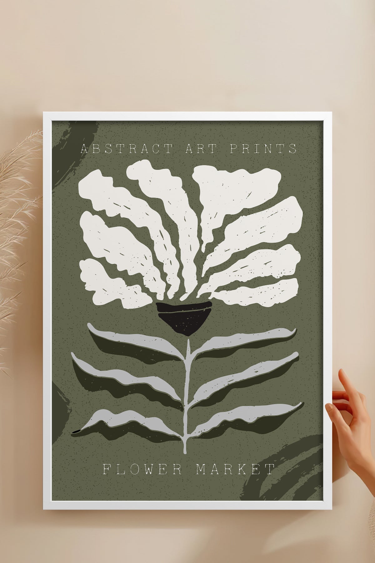 HOMEPACK Ahşap Çerçeveli Tablo Çerçeveli Poster Sanatsal Modern Duvar Dekoru FLOWER-65