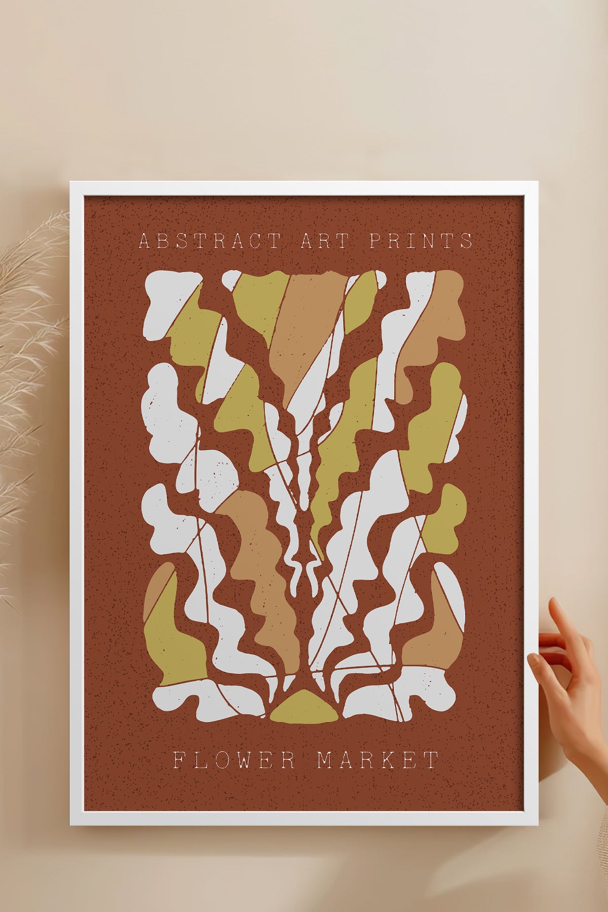 HOMEPACK Ahşap Çerçeveli Tablo Çerçeveli Poster Sanatsal Modern Duvar Dekoru FLOWER-66