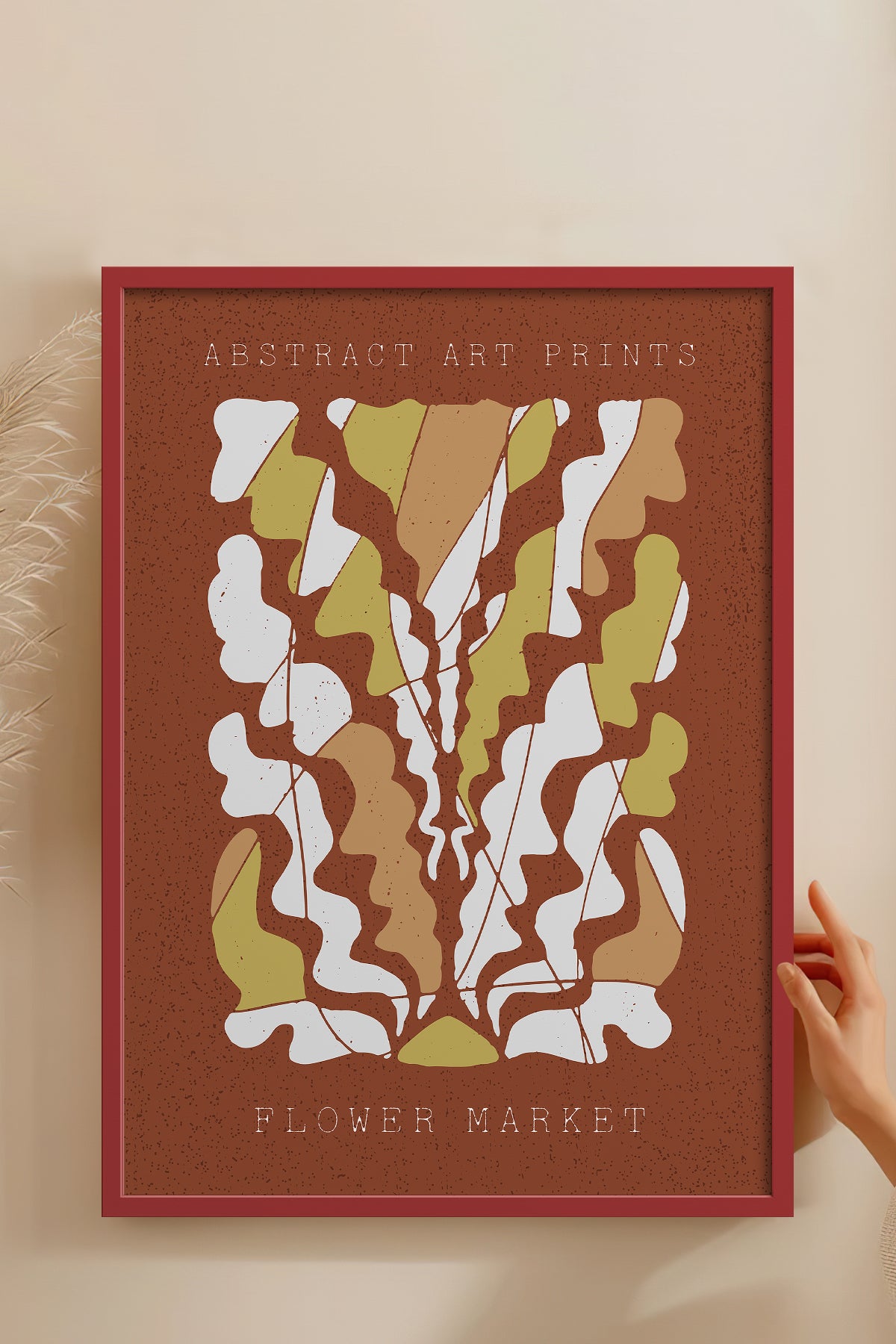 HOMEPACK Ahşap Çerçeveli Tablo Çerçeveli Poster Sanatsal Modern Duvar Dekoru FLOWER-66