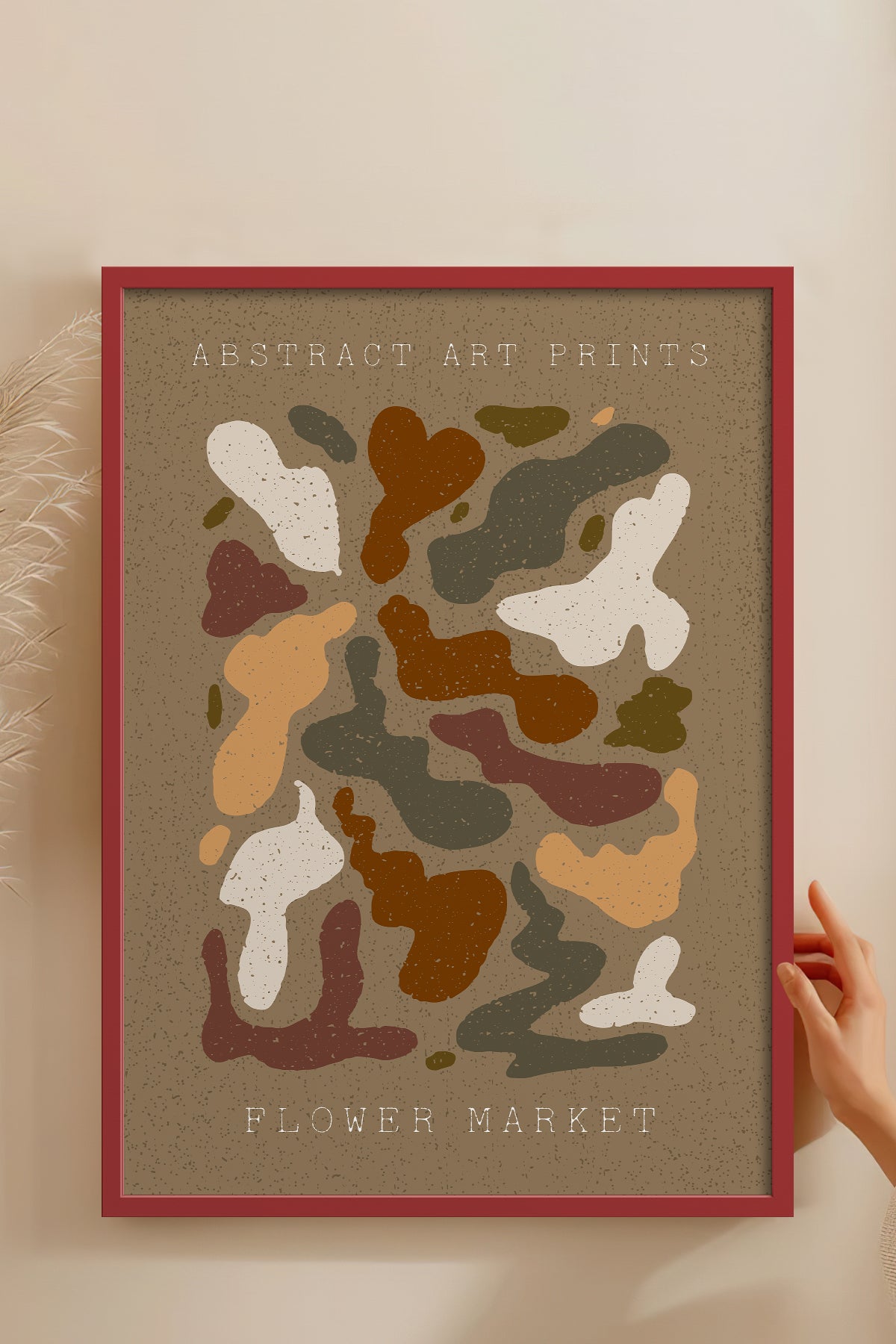 HOMEPACK Ahşap Çerçeveli Tablo Çerçeveli Poster Sanatsal Modern Duvar Dekoru FLOWER-67
