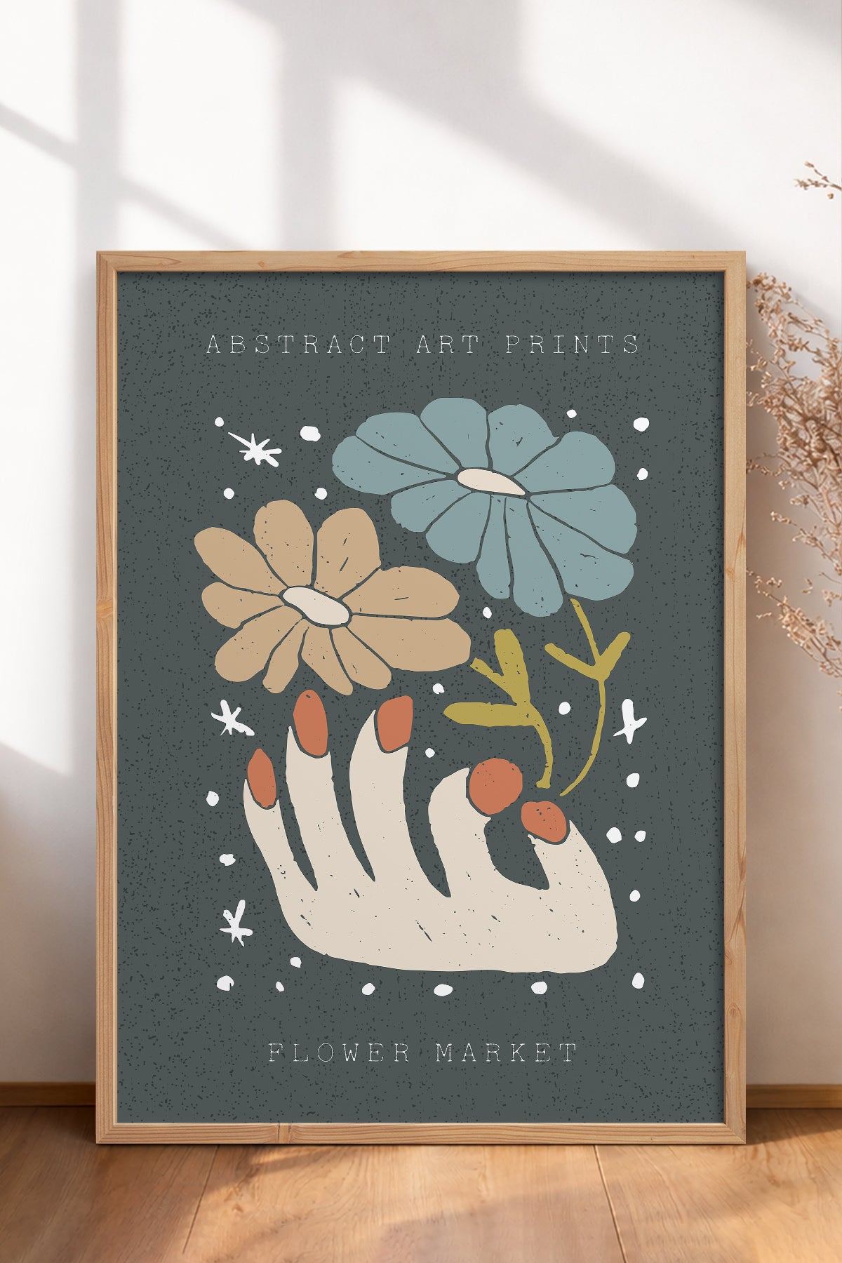 HOMEPACK Ahşap Çerçeveli Tablo Çerçeveli Poster Sanatsal Modern Duvar Dekoru FLOWER-69