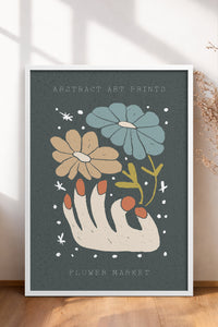 HOMEPACK Ahşap Çerçeveli Tablo Çerçeveli Poster Sanatsal Modern Duvar Dekoru FLOWER-69