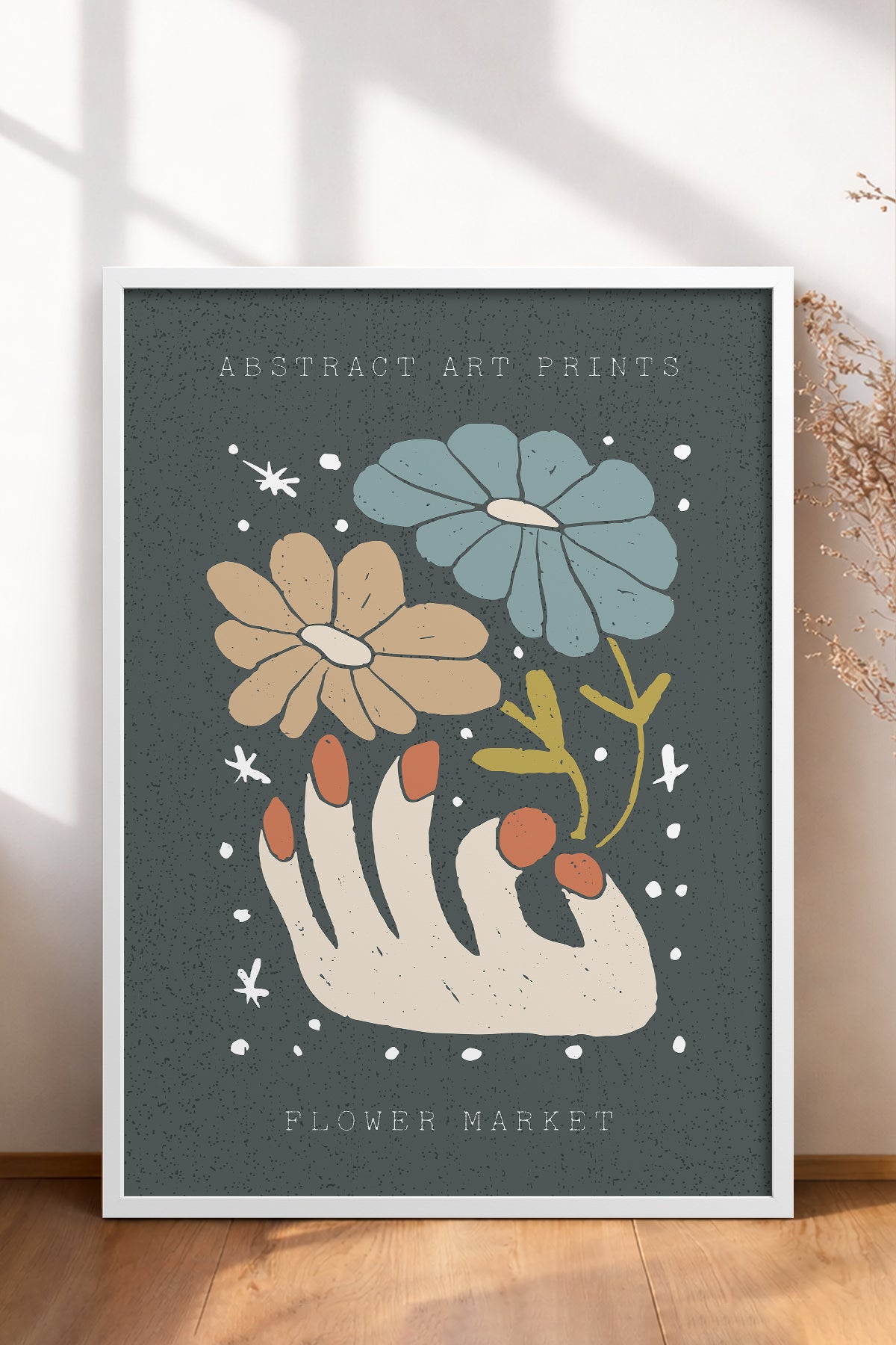 HOMEPACK Ahşap Çerçeveli Tablo Çerçeveli Poster Sanatsal Modern Duvar Dekoru FLOWER-69