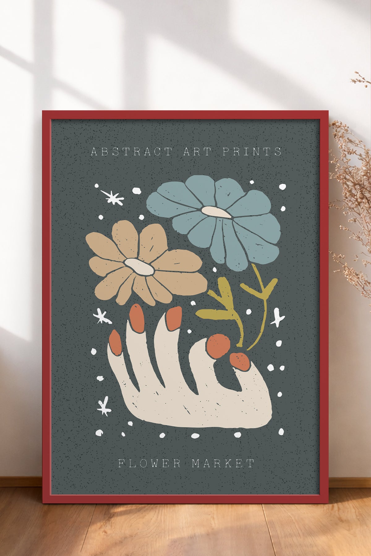 HOMEPACK Ahşap Çerçeveli Tablo Çerçeveli Poster Sanatsal Modern Duvar Dekoru FLOWER-69