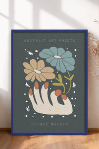 HOMEPACK Ahşap Çerçeveli Tablo Çerçeveli Poster Sanatsal Modern Duvar Dekoru FLOWER-69