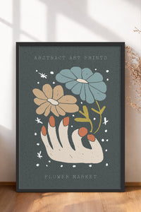 HOMEPACK Ahşap Çerçeveli Tablo Çerçeveli Poster Sanatsal Modern Duvar Dekoru FLOWER-69