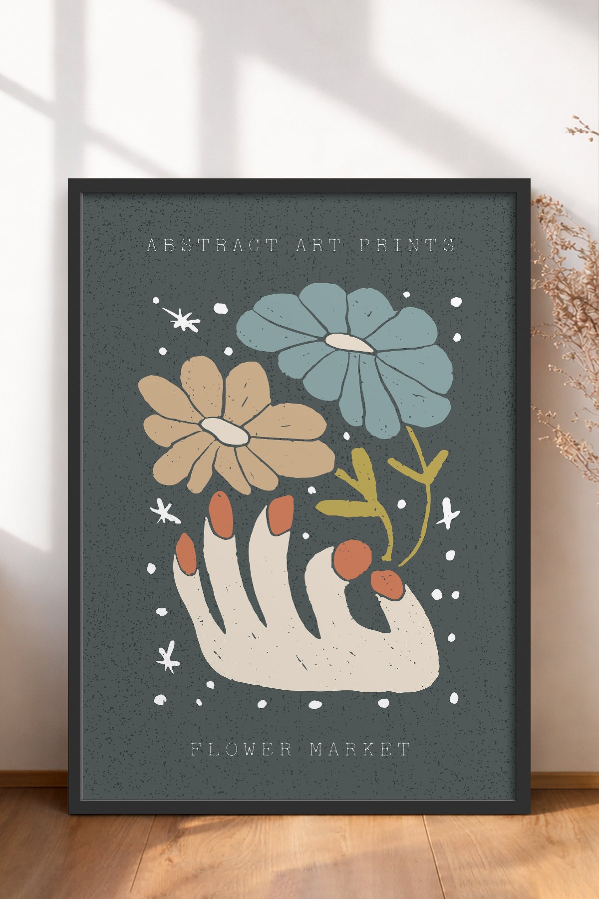 HOMEPACK Ahşap Çerçeveli Tablo Çerçeveli Poster Sanatsal Modern Duvar Dekoru FLOWER-69
