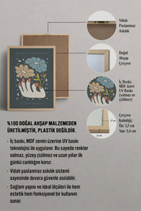 HOMEPACK Ahşap Çerçeveli Tablo Çerçeveli Poster Sanatsal Modern Duvar Dekoru FLOWER-69