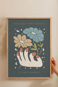 HOMEPACK Ahşap Çerçeveli Tablo Çerçeveli Poster Sanatsal Modern Duvar Dekoru FLOWER-69