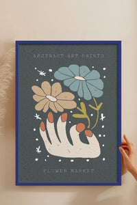 HOMEPACK Ahşap Çerçeveli Tablo Çerçeveli Poster Sanatsal Modern Duvar Dekoru FLOWER-69