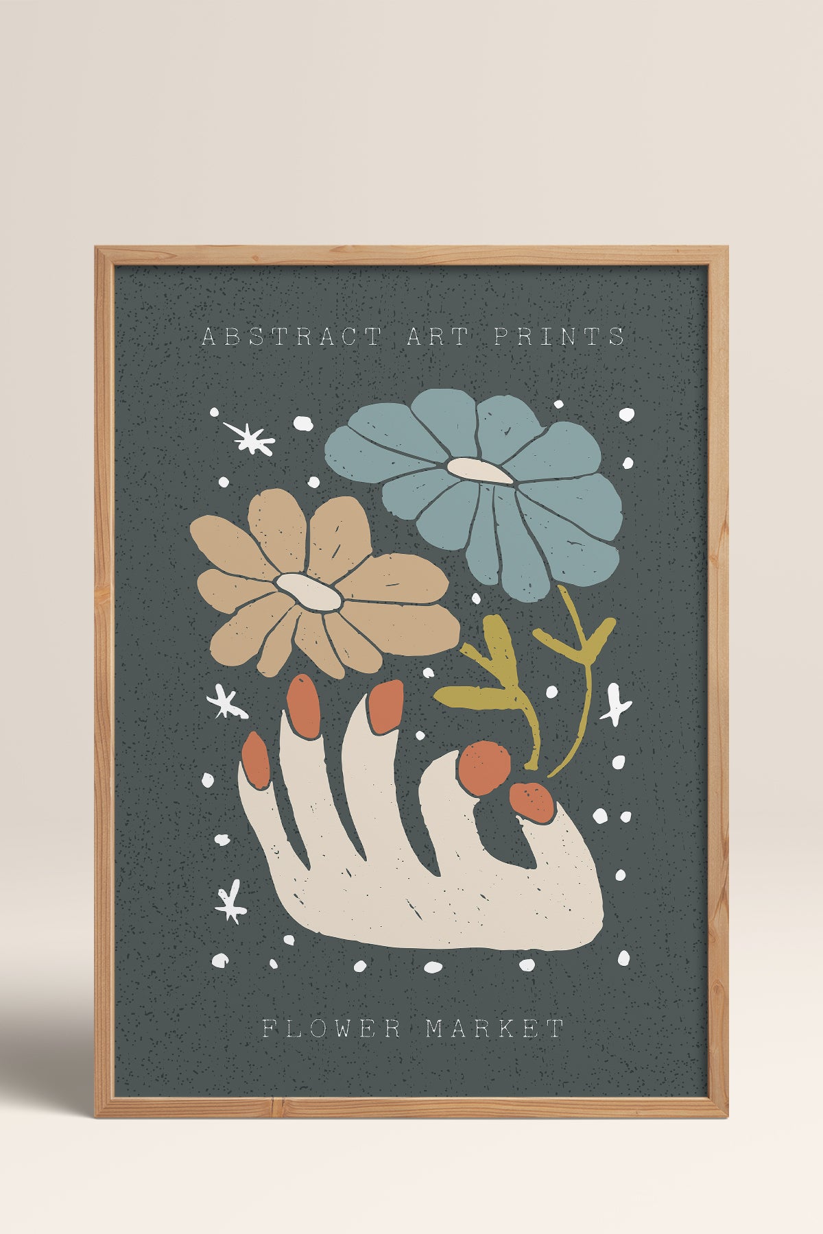 HOMEPACK Ahşap Çerçeveli Tablo Çerçeveli Poster Sanatsal Modern Duvar Dekoru FLOWER-69