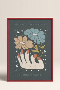 HOMEPACK Ahşap Çerçeveli Tablo Çerçeveli Poster Sanatsal Modern Duvar Dekoru FLOWER-69