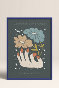 HOMEPACK Ahşap Çerçeveli Tablo Çerçeveli Poster Sanatsal Modern Duvar Dekoru FLOWER-69