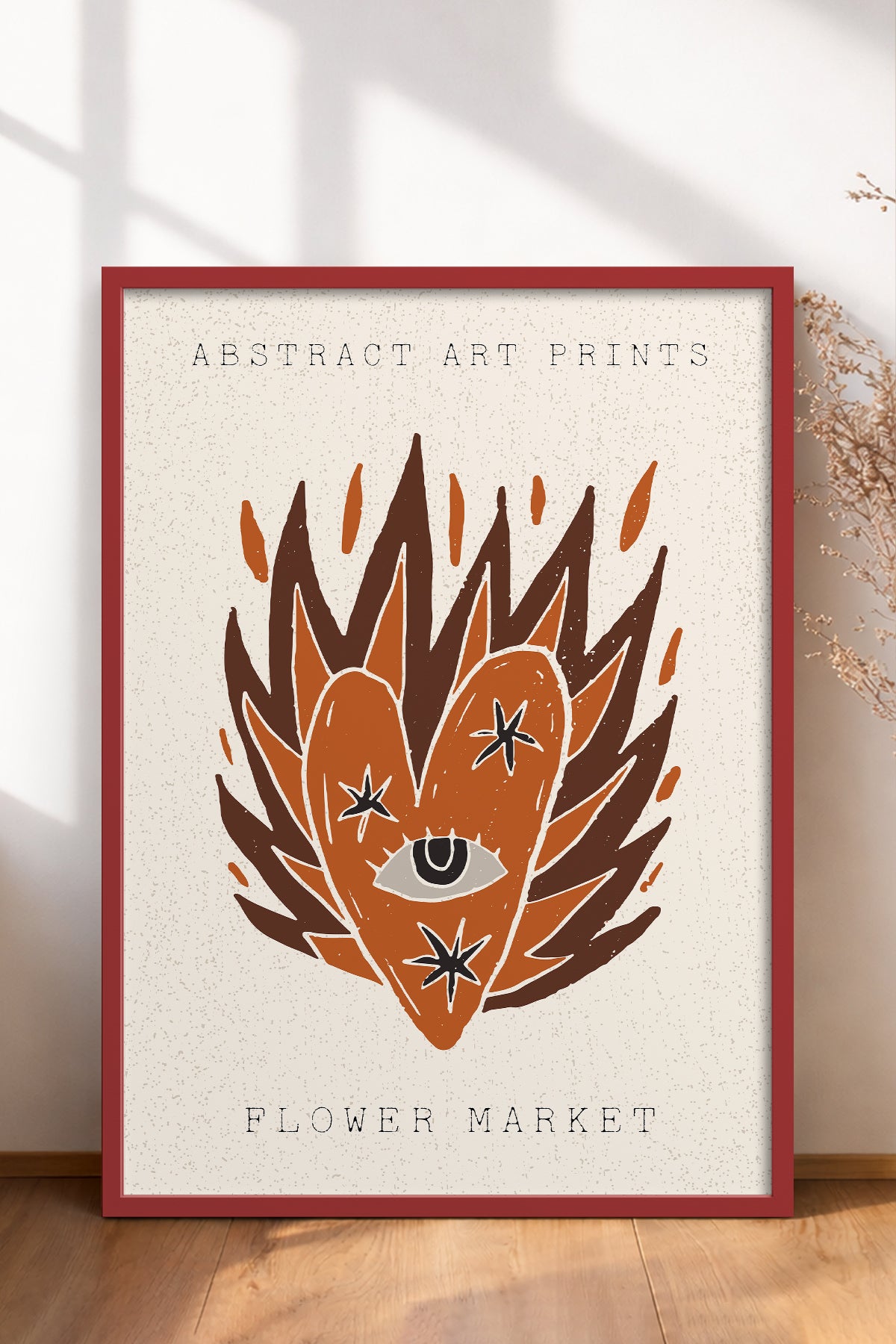 HOMEPACK Ahşap Çerçeveli Tablo Çerçeveli Poster Sanatsal Modern Duvar Dekoru FLOWER-70