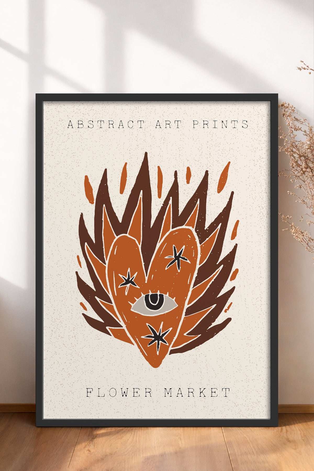 HOMEPACK Ahşap Çerçeveli Tablo Çerçeveli Poster Sanatsal Modern Duvar Dekoru FLOWER-70