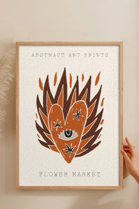 HOMEPACK Ahşap Çerçeveli Tablo Çerçeveli Poster Sanatsal Modern Duvar Dekoru FLOWER-70