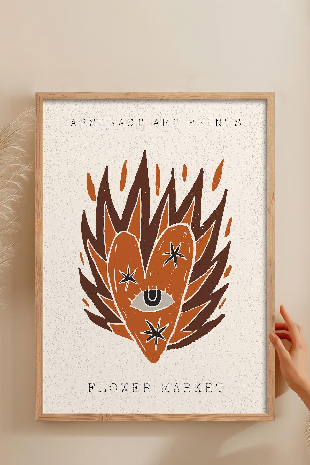 HOMEPACK Ahşap Çerçeveli Tablo Çerçeveli Poster Sanatsal Modern Duvar Dekoru FLOWER-70