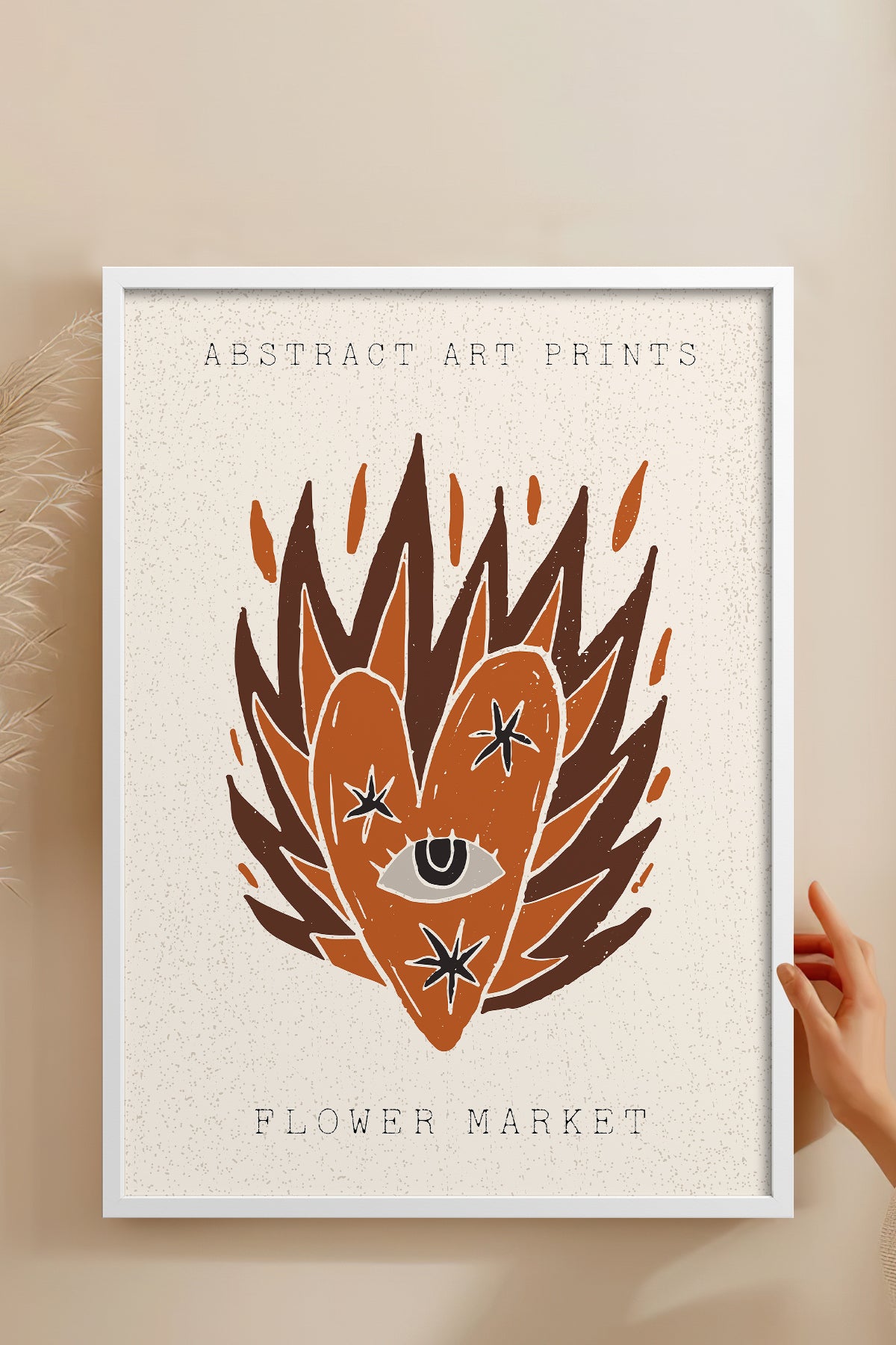 HOMEPACK Ahşap Çerçeveli Tablo Çerçeveli Poster Sanatsal Modern Duvar Dekoru FLOWER-70