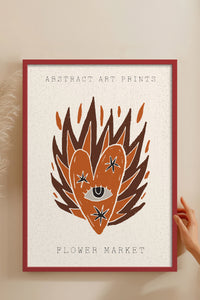 HOMEPACK Ahşap Çerçeveli Tablo Çerçeveli Poster Sanatsal Modern Duvar Dekoru FLOWER-70