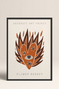 HOMEPACK Ahşap Çerçeveli Tablo Çerçeveli Poster Sanatsal Modern Duvar Dekoru FLOWER-70