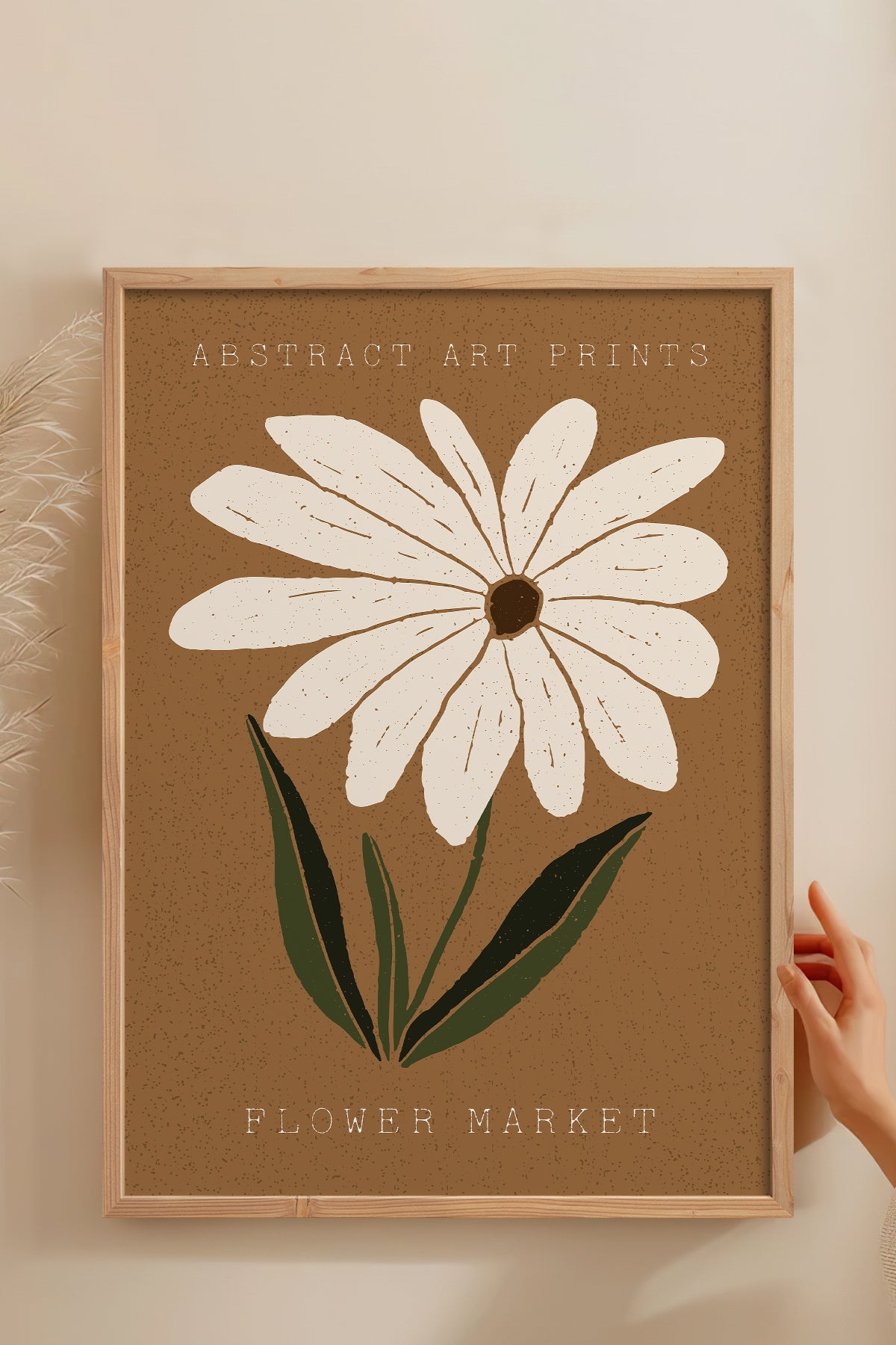 HOMEPACK Ahşap Çerçeveli Tablo Çerçeveli Poster Sanatsal Modern Duvar Dekoru FLOWER-71